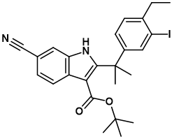 tert-butyl 6-cyano-2-(2-(4-ethyl-3-iodophenyl)propan-2-yl)-1H-indole-3-carboxylate